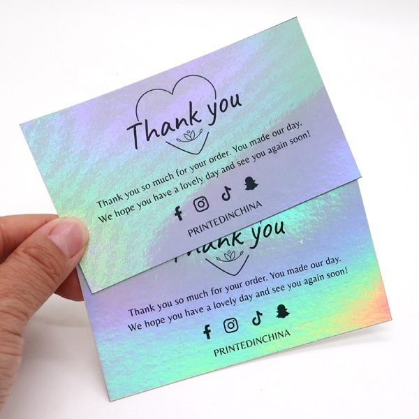 Custom Holographic Thank you business Card